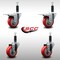 Service Caster 3.5'' SS Red Poly Swivel 1'' Expanding Stem Caster Set 2 Total Lock Brakes, 4PK SCC-SSEXTTL20S3514-PPUB-RED-2-S-2-1 - alternate 2